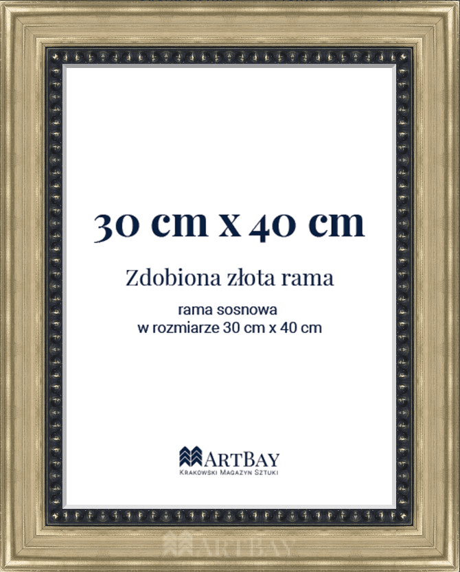 Zdobiona złota rama - obrazek 4