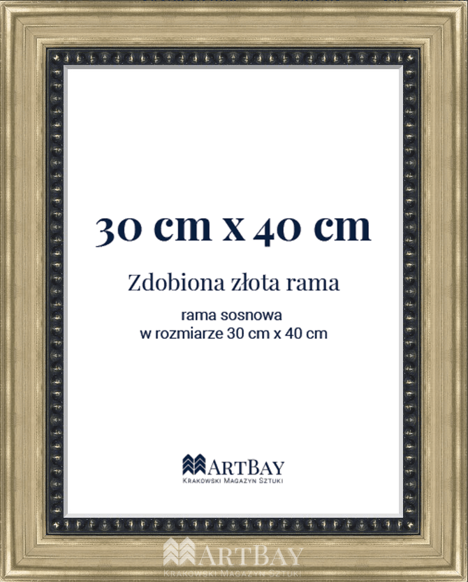 Zdobiona złota rama - obrazek 4