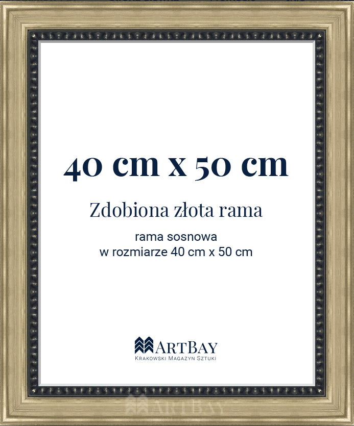 Zdobiona złota rama - obrazek 5