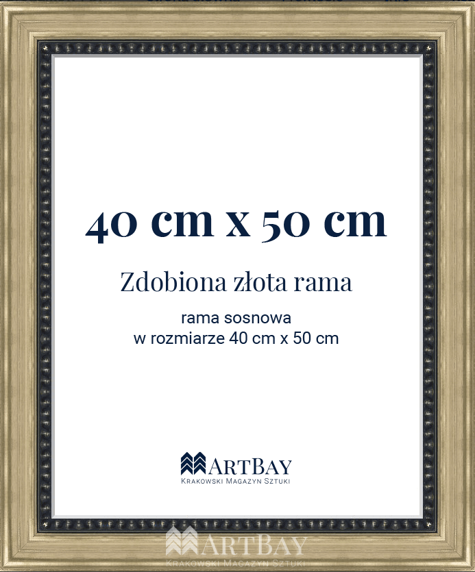 Zdobiona złota rama - obrazek 5