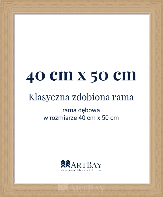 Klasyczna zdobiona rama dębowa - obrazek 5
