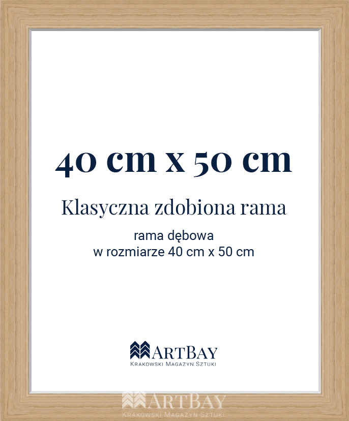 Klasyczna zdobiona rama dębowa - obrazek 5