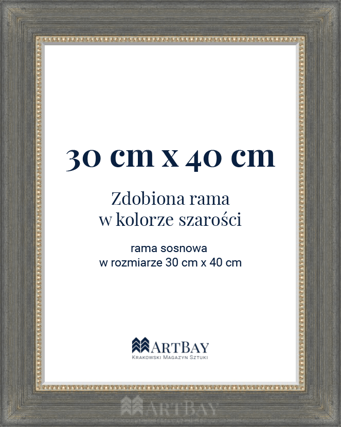 Rama zdobiona w kolorze szarości - obrazek 4