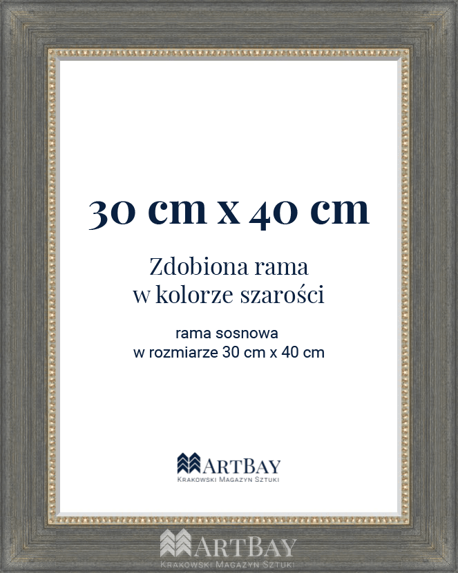 Rama zdobiona w kolorze szarości - obrazek 4