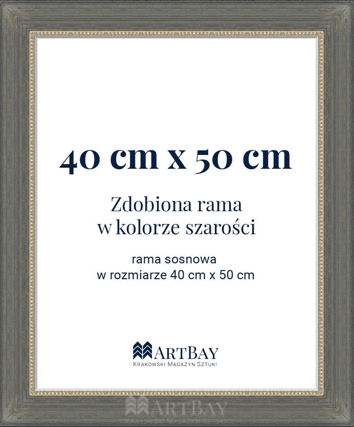 Rama zdobiona w kolorze szarości - obrazek 5