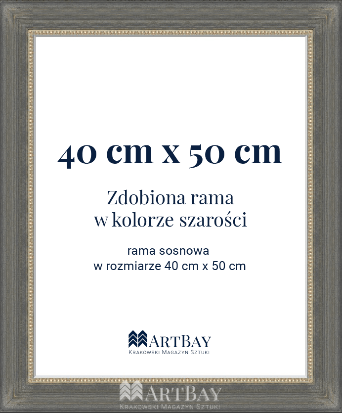 Rama zdobiona w kolorze szarości - obrazek 5