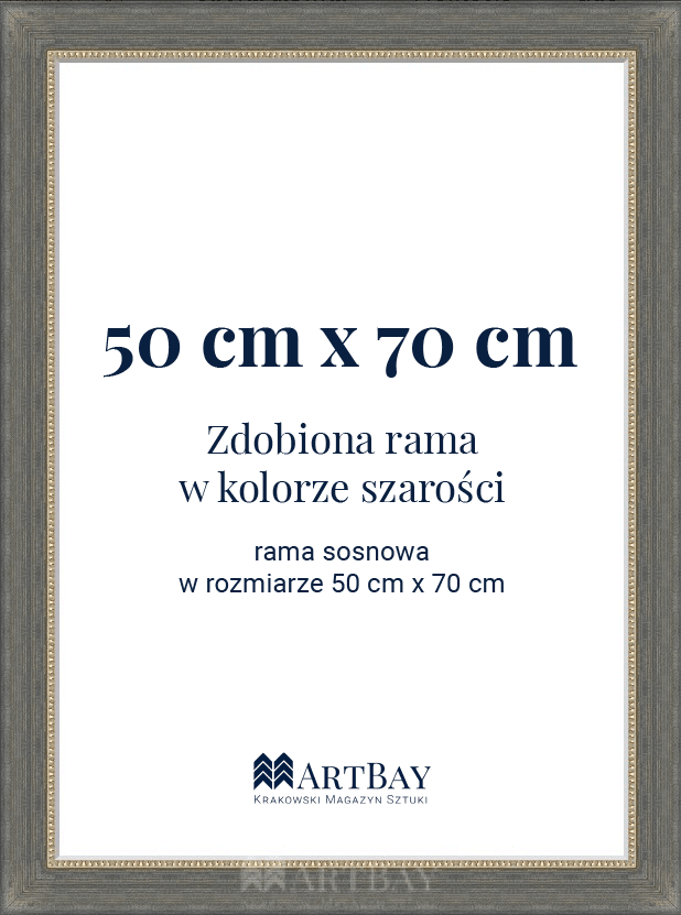 Rama zdobiona w kolorze szarości - obrazek 6