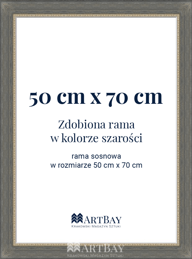 Rama zdobiona w kolorze szarości - obrazek 6