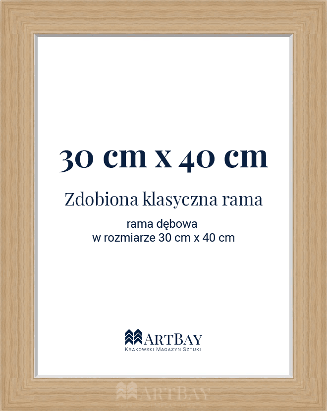 Klasyczna zdobiona rama dębowa - obrazek 4