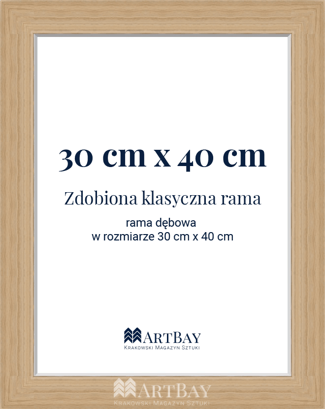 Klasyczna zdobiona rama dębowa - obrazek 4