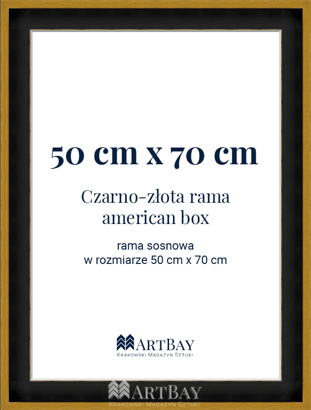 Nowoczesna rama czarna+złoto typu AB "american box" - obrazek 6