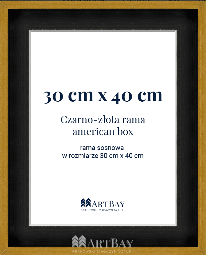 Nowoczesna rama czarna+złoto typu AB "american box" - obrazek 4