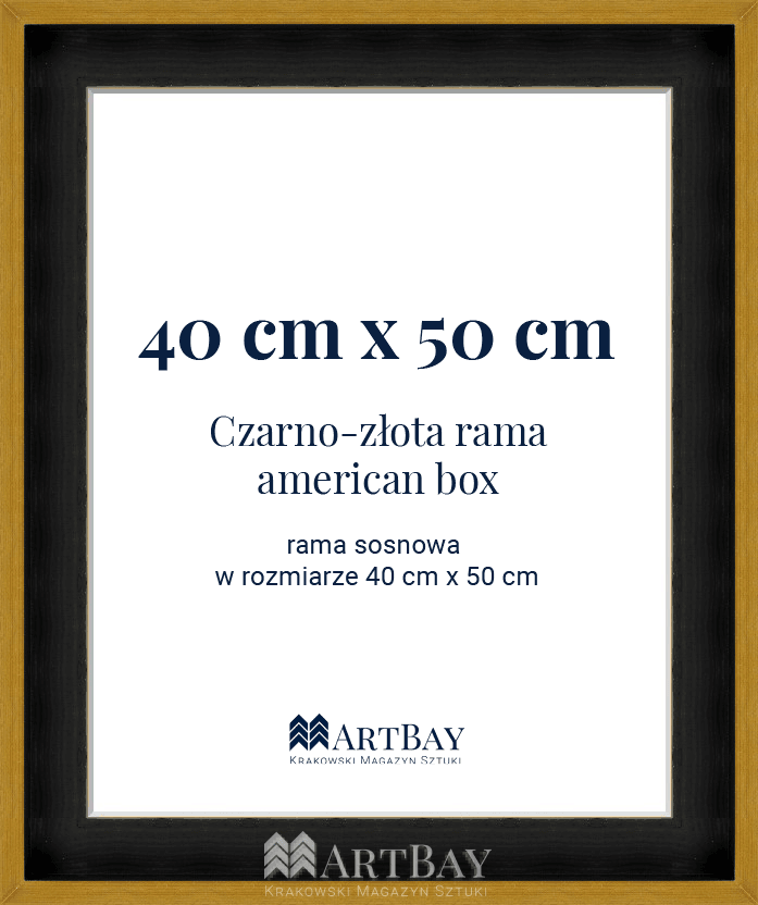 Nowoczesna rama czarna+złoto typu AB "american box" - obrazek 5