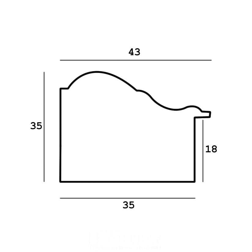 Klasyczna zdobiona rama dębowa - obrazek 2